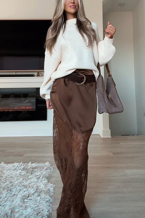 Rosiedress Drop Shoulder Lantern Long Sleeves Comfy Pullover Sweater