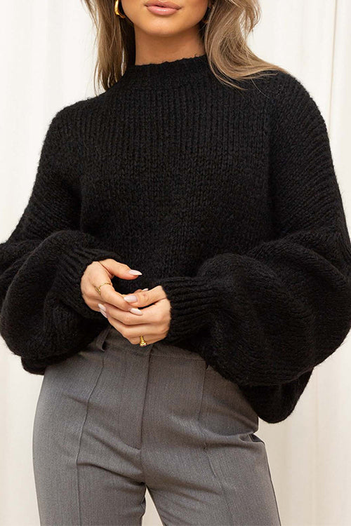 Rosiedress Drop Shoulder Lantern Long Sleeves Comfy Pullover Sweater